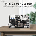 Single Lithium Battery Charger Board TYPE C + USB A 5V 2.4A Charger Discharger Module Supports Charging And Discharging