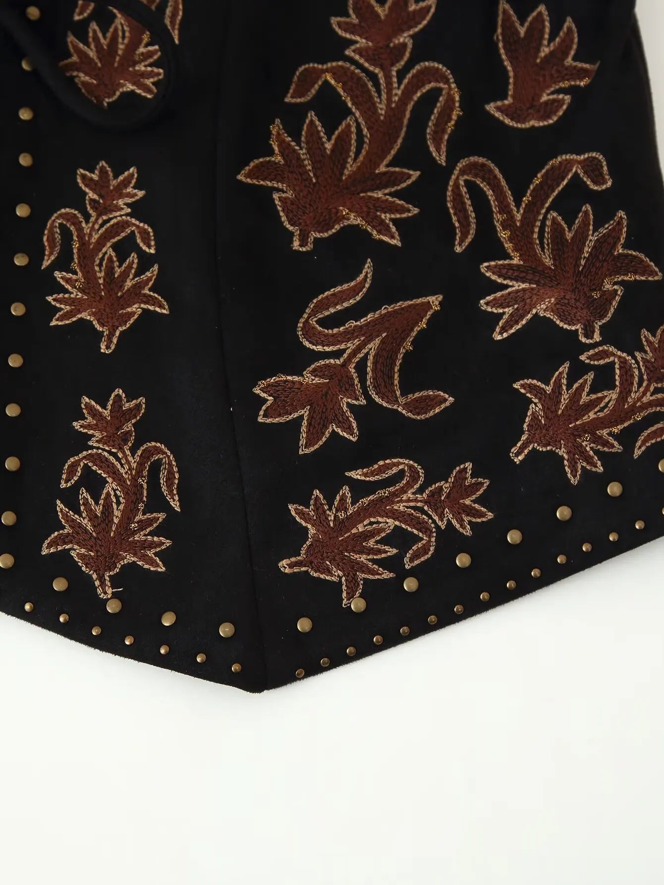 Women Fashion Embroidery Vest Suede Texture V-neck Waistcoat Sleeveless High Street 2025 New Vests Coat Female Tank Top