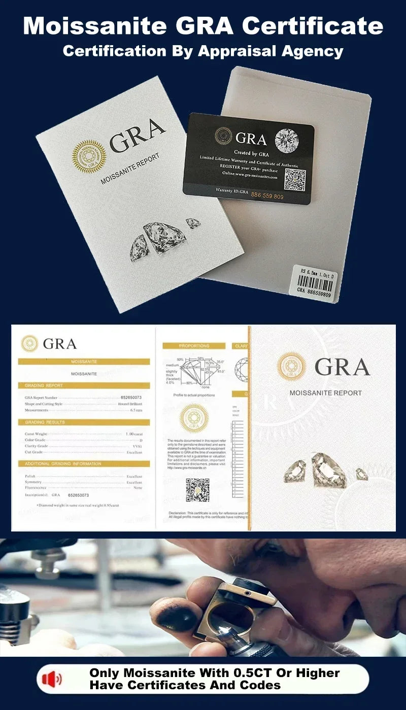 2 Carat Moissanite Drop Earrings Silver Stud Classic Solitaire Jewelry Women's Fashion Diamond Ear fine Jewelry gift