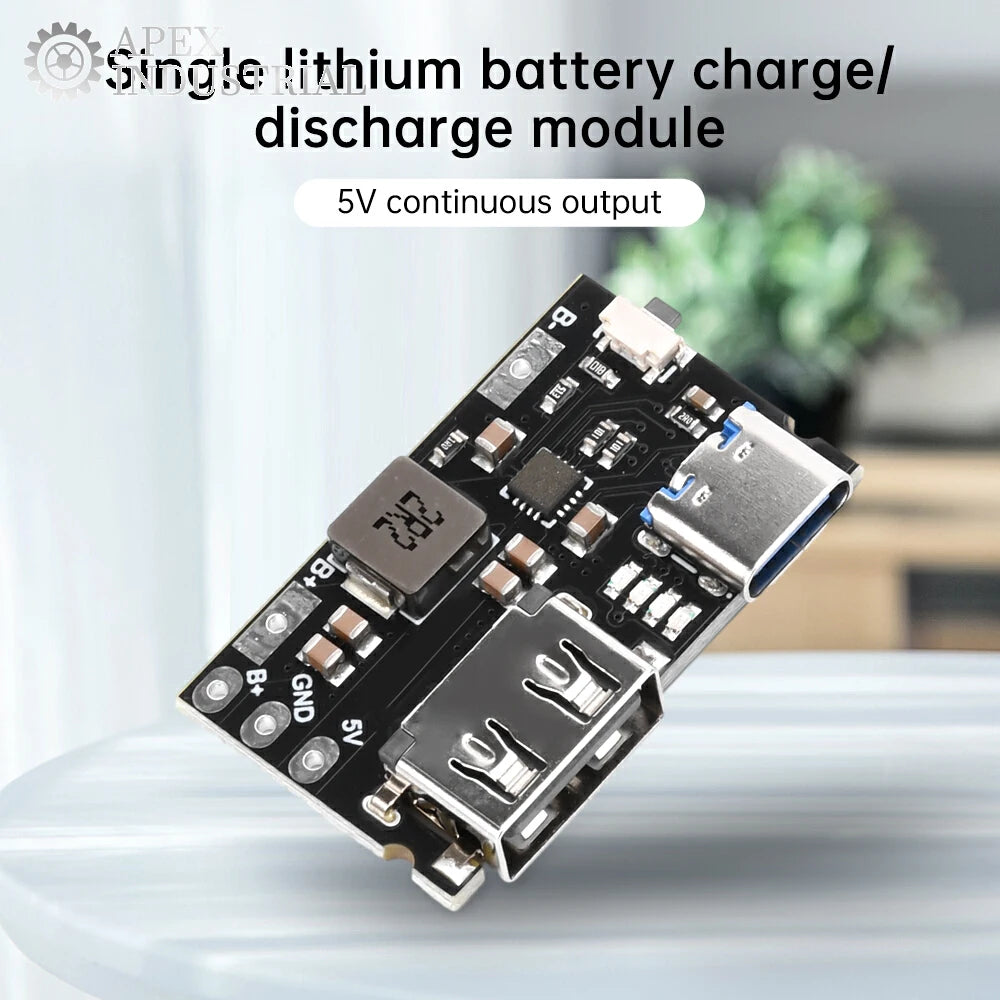 Single Lithium Battery Charger Board TYPE C + USB A 5V 2.4A Charger Discharger Module Supports Charging And Discharging