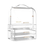 Cosmetics Storage Box With Lid and Handle Large Makeup Organizer Box Drawers for Skincare Display Cases Countertop, Bathroom