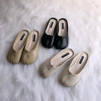 Flat Shoes Woman Microfiber Leather Comfy Flats Split Toe Slippers Soft Bottom Loafers Brief Ladies Trotter Moccasins 2025 ﻿