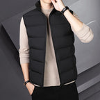 Autumn Winter Warm Vest Standing Collar Windproof Simple Solid Color Thin High Trend All Quality Fabric Comfortable Breathable