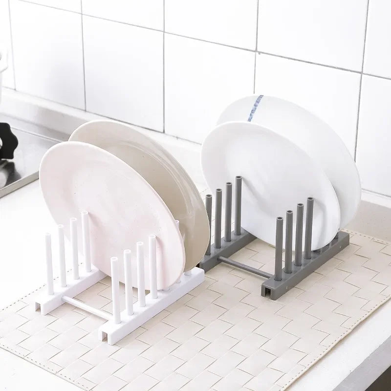 Kitchen Plates Pot Covers Home Cabinet Creative Bowl Dish Storage Rack Plastic Drain Rack Convenient and Simple