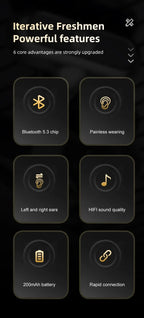 2023 New Wireless Audio Headphones, TWS Microphone, Invisible, Sports, Mini, Stereo, Mono, Ear Hanger, Music, Only One Headset