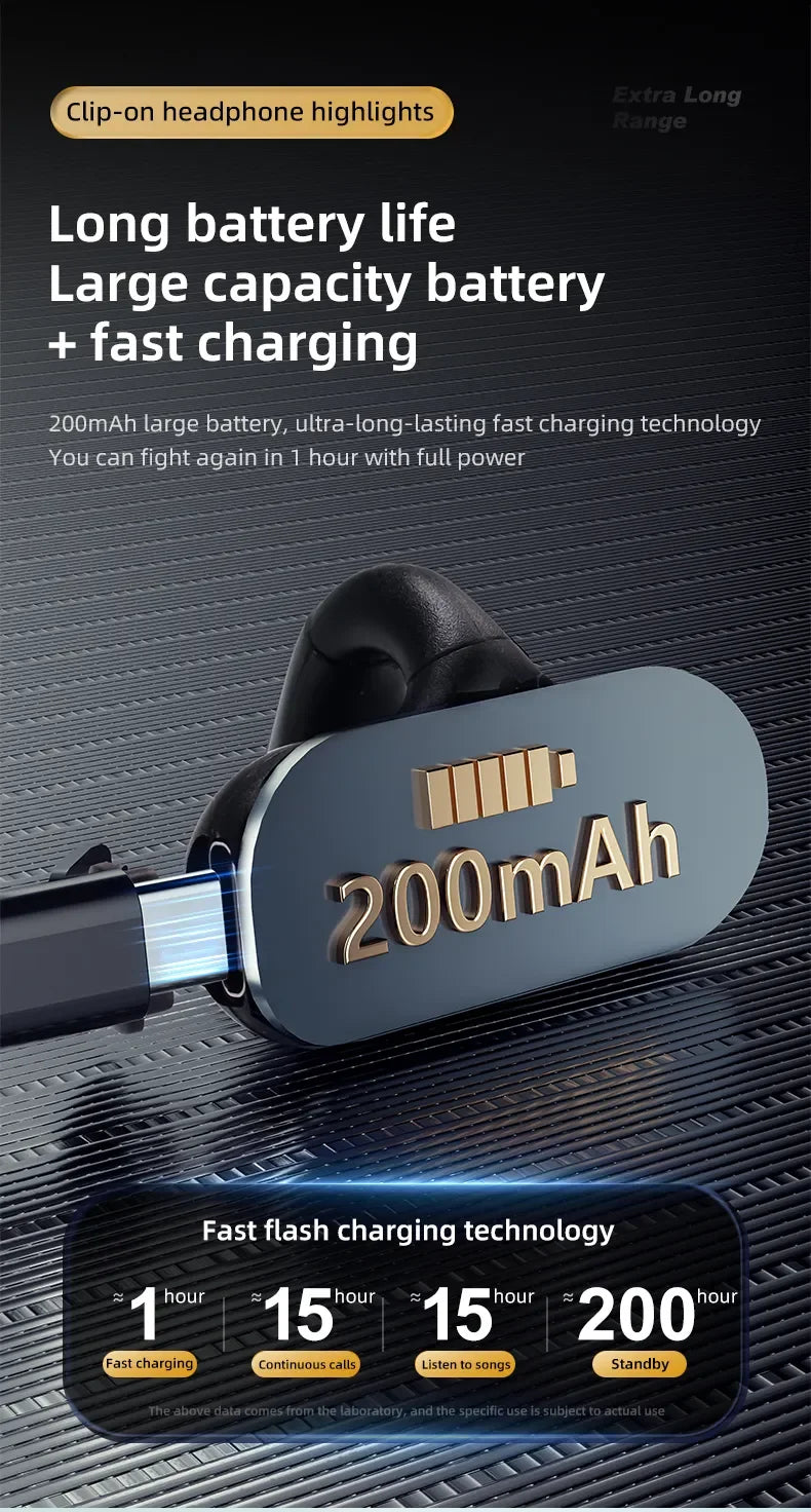 2023 New Wireless Audio Headphones, TWS Microphone, Invisible, Sports, Mini, Stereo, Mono, Ear Hanger, Music, Only One Headset