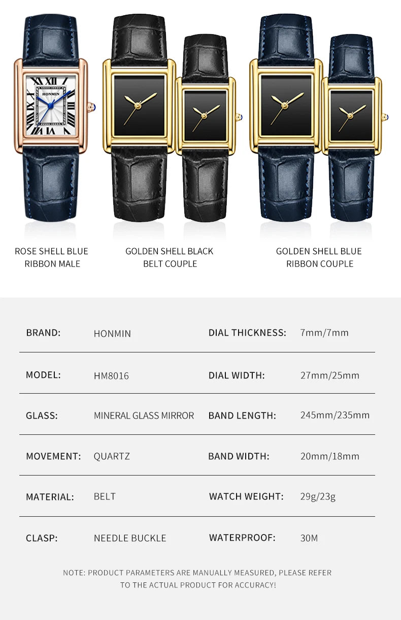 Couple's Watches for Men Women Fashion Casual Leather Simple Dial Waterproof Quartz Wristwatches Lovers Watch Gift Drop Shipping