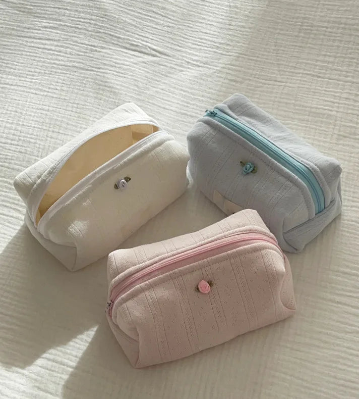 Fashion Makeup Case Elegant Sweet Floral Cosmetic Lipstick Bag Portable Large Capacity Travel Organizer Cosmetic Toiletry Pouch