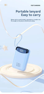 120W Fast Charging Power Bank 20000mAh Large Capacity Portable External Battery Comes with 2 Lines for IPhone Xiaomi Huawei New