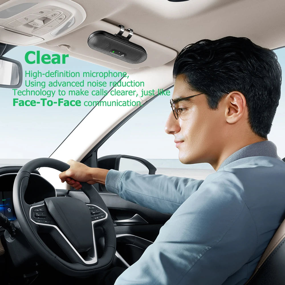 Bluetooth 5.4 Car Handsfree Kit Sun Visor Speaker Wireless Speaker Speakerphone With Voice Assistant Car Electronics Accessories