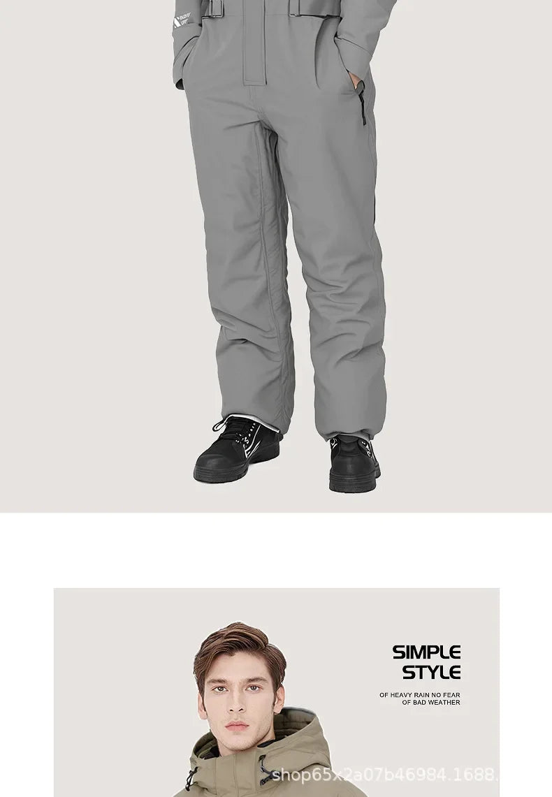 Winter Motorcycle Riding Coldproof Clothing Winter Fashion Waist Designwarm Cotton Jumpsuit,thickened Waterproof Snowmobile Suit