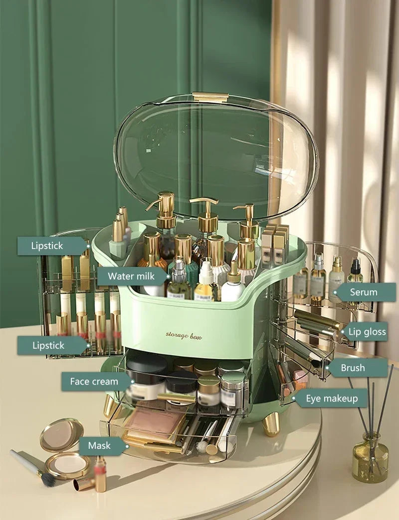Makeup Organizer Desktop Storage Box Large Capacity Portable Cosmetics Storage Transparent Small Perfume Lipstick Storage Box