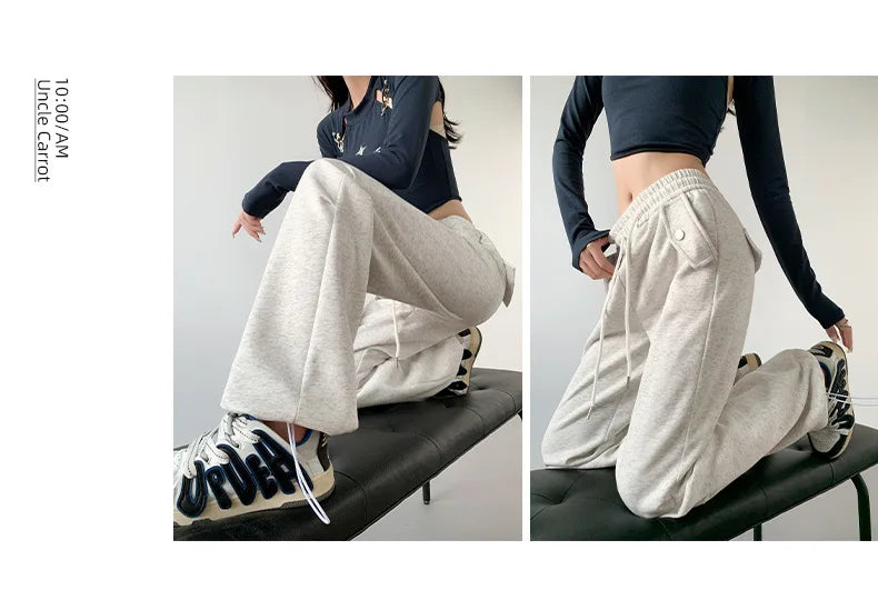 pants for women in autumn 2025 new loose fitting straight tube casual high waist wide leg pants women y2k streetwear Cargo pants