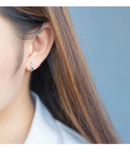 Modian Dazzling Hoop Earrings For Women Flower Cubic Zirconia Round Hoops Ear Fashion 925 Sterling Silver Fashion Jewelry Bijoux