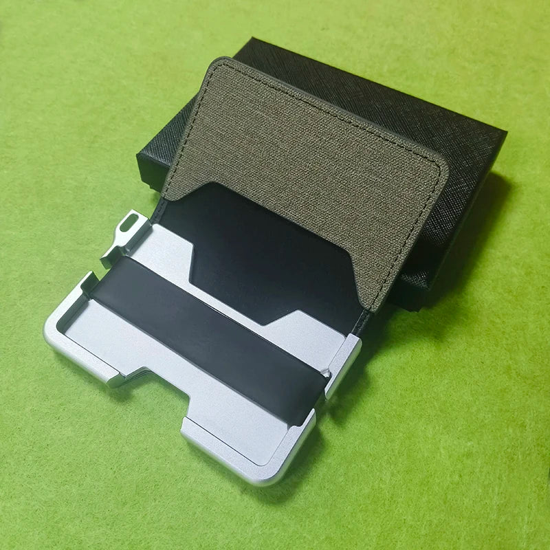 Wallet for Men - Slim Mens Wallet Bifold Wallets Aluminum Credit Card Passport Holder Mens Wallet, RFID Blocking Money Clip Thin