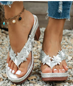 Women's Sandals 2025 Summer Shoes Woman High Heels Sandals New Flip Flops Women Heeled Sandals Summer Footwear Outdoor Slippers