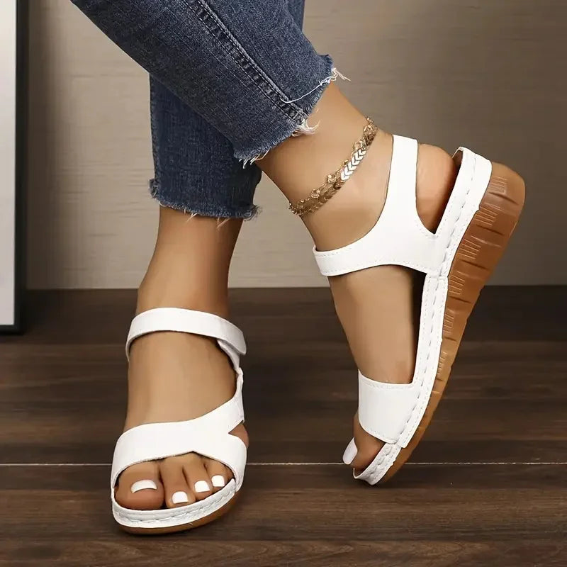Women Sandals 2025 New Summer Beach Sandals Women Heels Sandalias Casual Wedges Footwear Summer Shoes Soft Heeled Sandals Woman