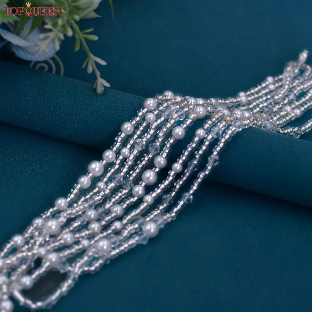 TOPQUEEN SG04 Jewelry Bride Wedding Accessories Crystal Tassel Pendant Necklace Women's Bolero Shawl Dress Shoulder Decoration