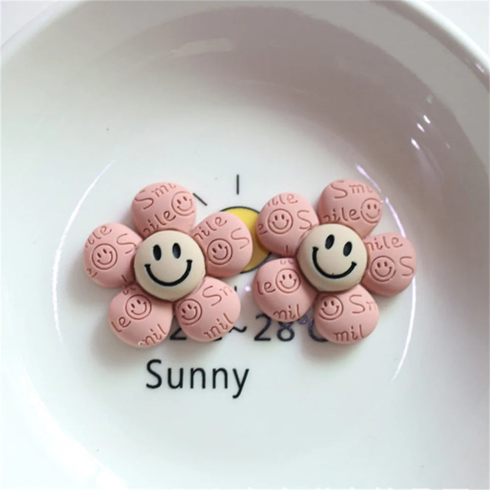 10-30Pcs Cartoon Resin Flowers Flatback Cabochon Garment Jewelry Making Stationery Case Decor DIY Hair Accessory Craft Materials