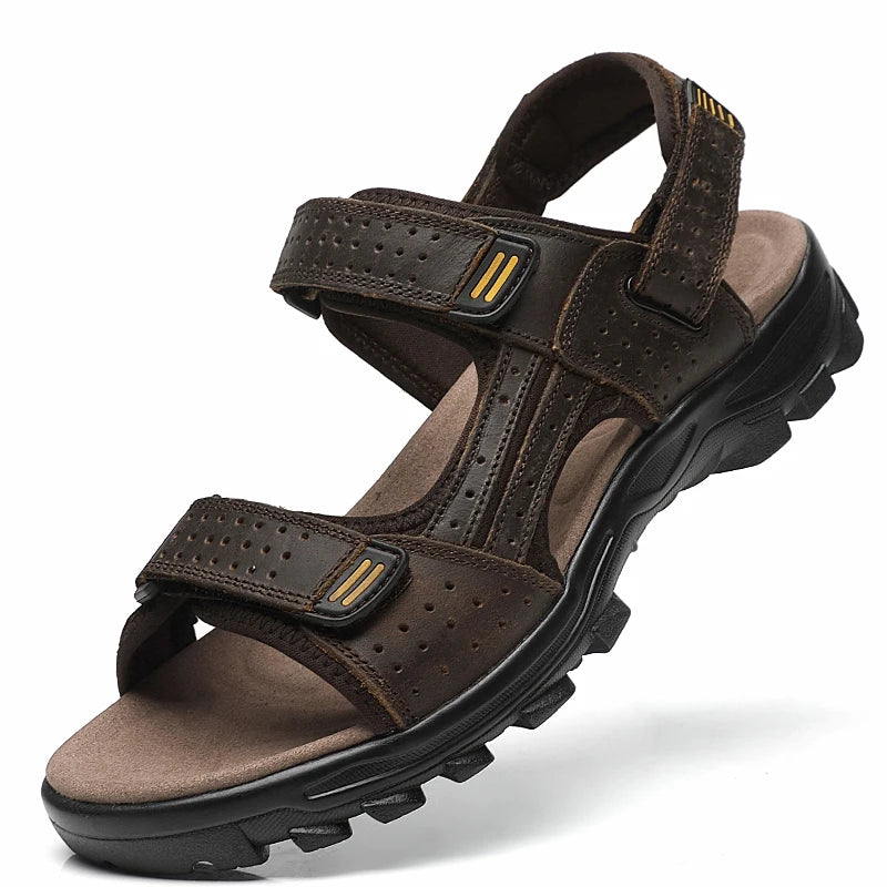 Men's New Fashion Open-Toe Casual Men's Summer Sandals Adjustable Non-Slip Comfortable Soft-Soled Beach Shoes Suitable for All S