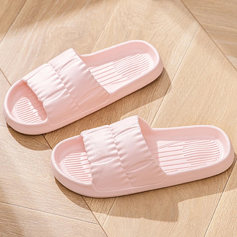 Women's Summer Slippers - Non-Slip Bathroom Sandals for Indoor/Outdoor, Soft Sole Cute House Slides for Couples & Men