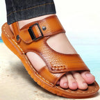 Slippers Shoes for Men Man Sandals Flat Genuine Leather Open Beach Indoor Ankle Wrap Number 41 Pvc V Daily Use New Fashion Eva