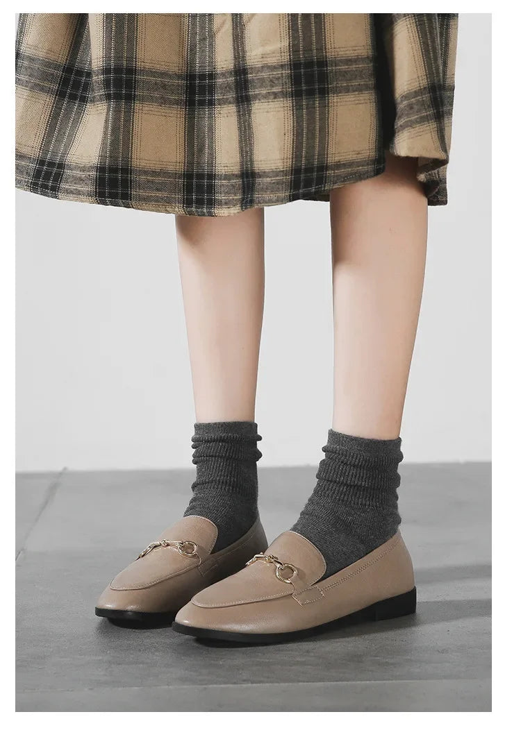 Womens Shoes Flats Loafers Ladies Fashion Leather Brand Sneakers Womens Designer Flat Ladies Shoes Woman Luxury Female Footwear