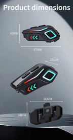 Hands-Free Music Riding Waterproof Noise Cancelling Bluetooth Motorcycle Intercom Helmet Headset