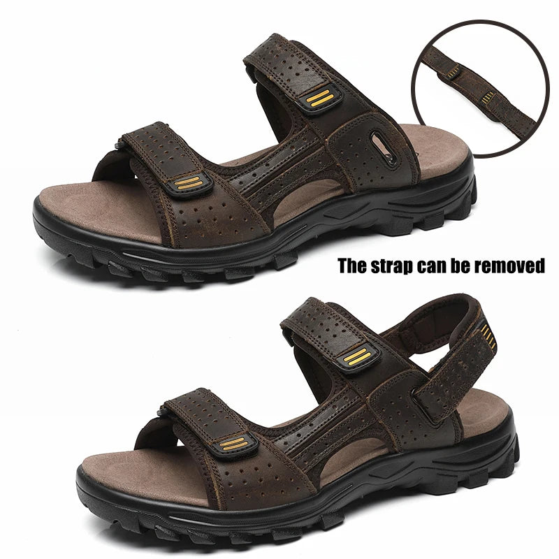 Men's New Fashion Open-Toe Casual Men's Summer Sandals Adjustable Non-Slip Comfortable Soft-Soled Beach Shoes Suitable for All S