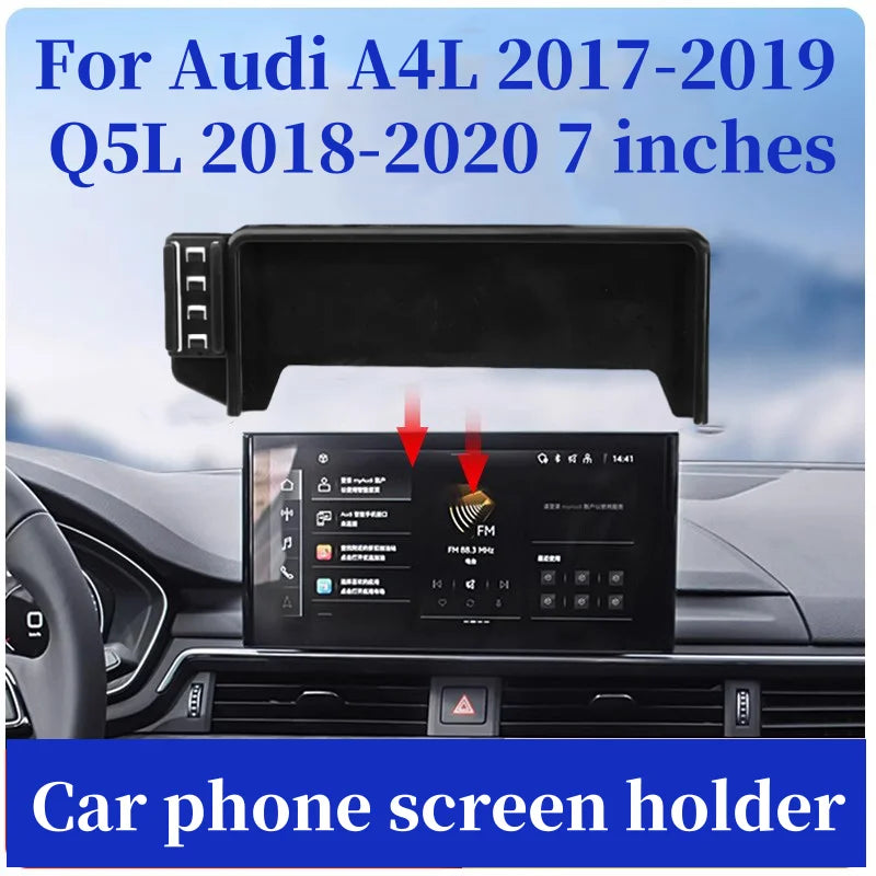 Car Mobile  Phone Holder For Audi A4L 2017-2019 Q5L 2018-2020 7" Screen Fixed Base Wireless Charging Phone Mount Car Accessories