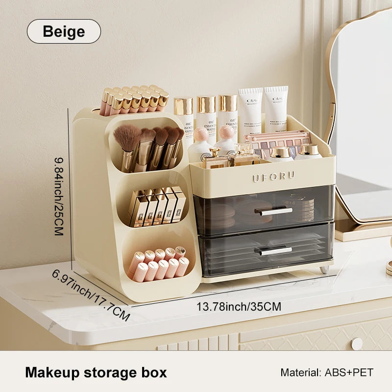 Cosmetics storage box Home dressing table advanced sense large capacity lipstick skin care multifunctional points Shelf