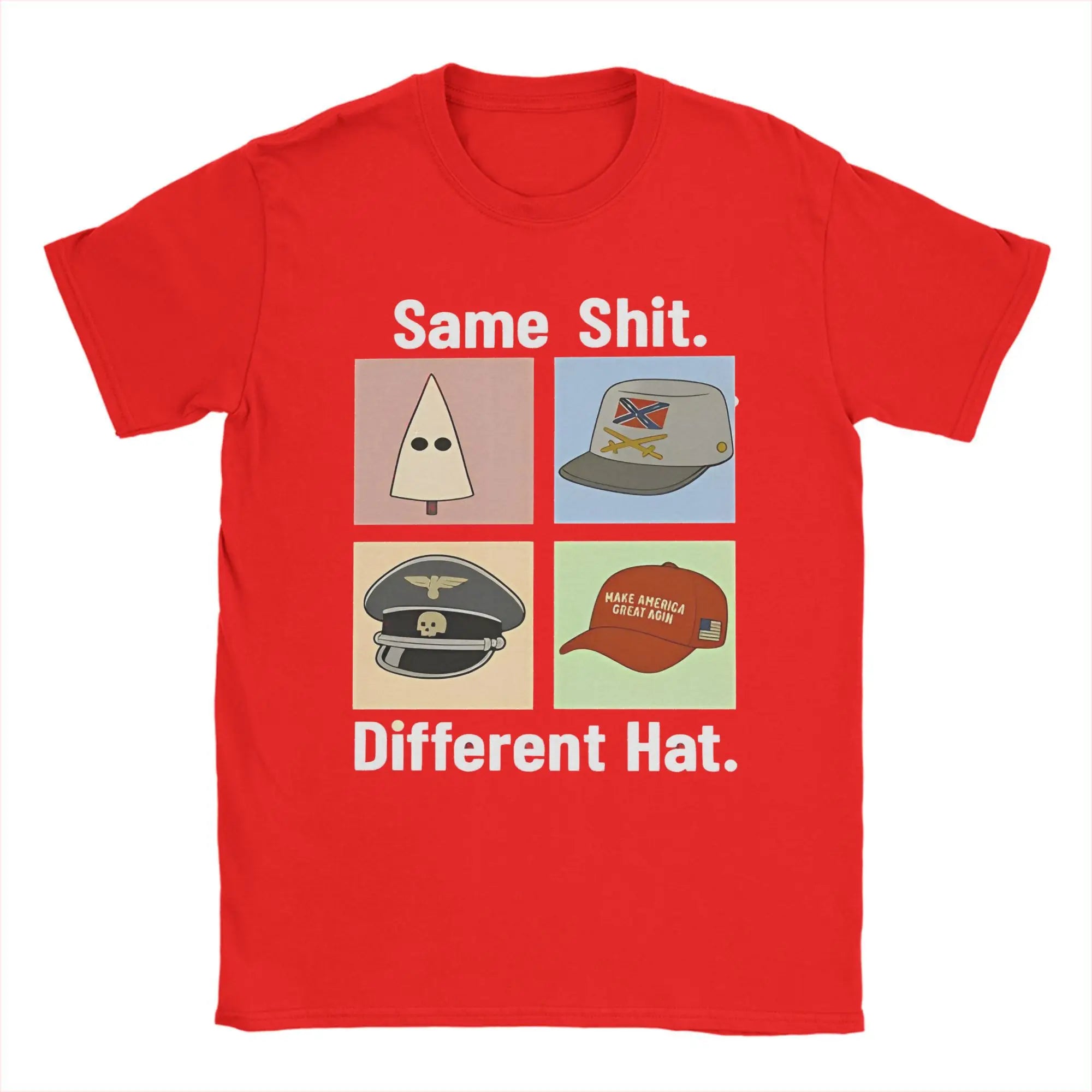 Men's Same Shited Different Hat T Shirt  Pure Cotton Clothing Fashion Short Sleeve Round Collar Tee Shirt Summer T-Shirt