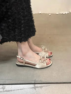 Flats Women Sandals Bow Designer Shoes Woman Slippers Summer 2025 New Casual  Walking Slides Fashion Dress Sandalias De Mujer