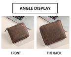 Men's wallet short version 2025 new solid color youth simple three fold wallet multifunctional student zipper coin purse