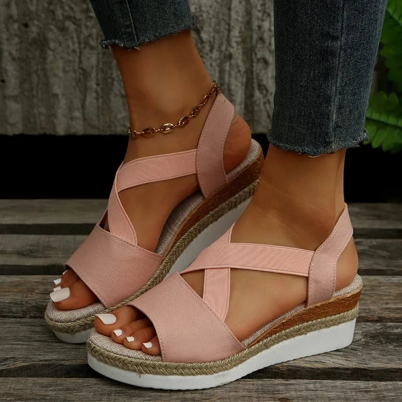 Summer Woman's Sandals Fashion Open Toe Women Wedges Sandals Comfortable Beach Shoes Outdoor Anti-Slip Platform Shoes for Women