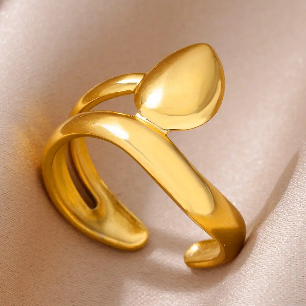 Stainless Steel Rings for Women Adjustable Ring 2024 New in Female Vintage Wedding Aesthetic Jewelry anillos mujer