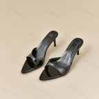 Women's High Heels Summer Slippers Women Sandals Fashion Classic Pointy Open Toe Stiletto Heels Sexy 2025 High-heeled Slippers