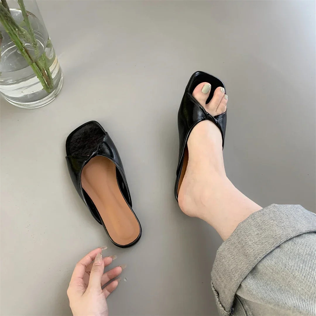 Flats Slippers Women Open Toe Sandals Summer Flip Flops Casual Shoes 2025 Trend Dress Party Shoes Woman Slides Designer