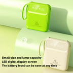 20000mAh Mini Power Bank 4in1 Cable Portable Charger Fast Charging LED Digital Display Poverbank External Battery Mobile Power