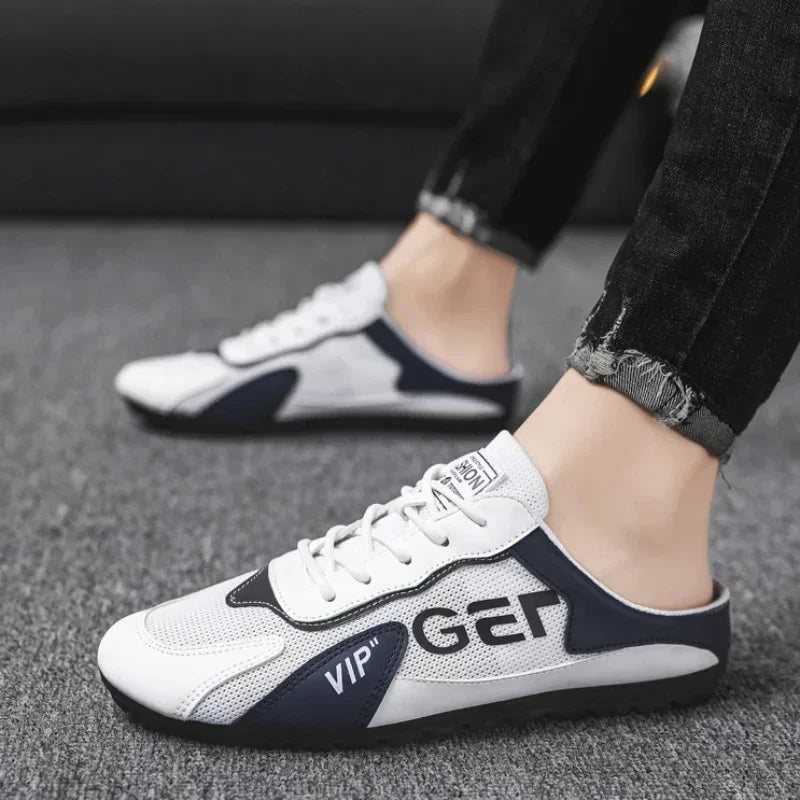 Men Slippers Trend Baotou Shoes for Men Summer Breathable Casual Shoe Vulcanized Flats Male Sneakers Half Slip-on Shoes