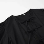 MUJER Ruffle Blouses Woman Puff Sleeve Shirts and Blouses for Women White Black Ruched Crop Top Female Ruched Women's Blouse