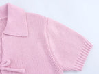 Women Bow Tie Coat Casual Knitted Cardigan Femmes Short Sleeve Women's Clothing Knitwear Outerwears 2142007