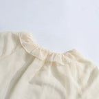 Solid Spliced Ruffles Loose Blouses For Women I Neck Long Sleeveless Temperament Minimalsit Shirts Female Fashion