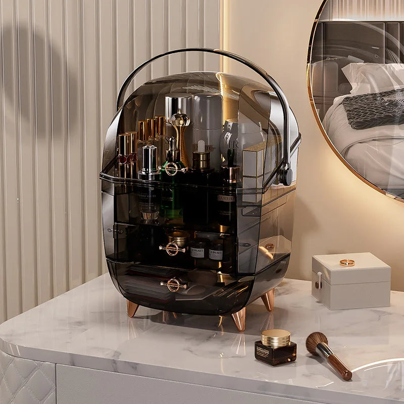 Luxury desktop cosmetics storage box Skin care lipstick perfume jewelry shelf Dust proof transparent cosmetic box