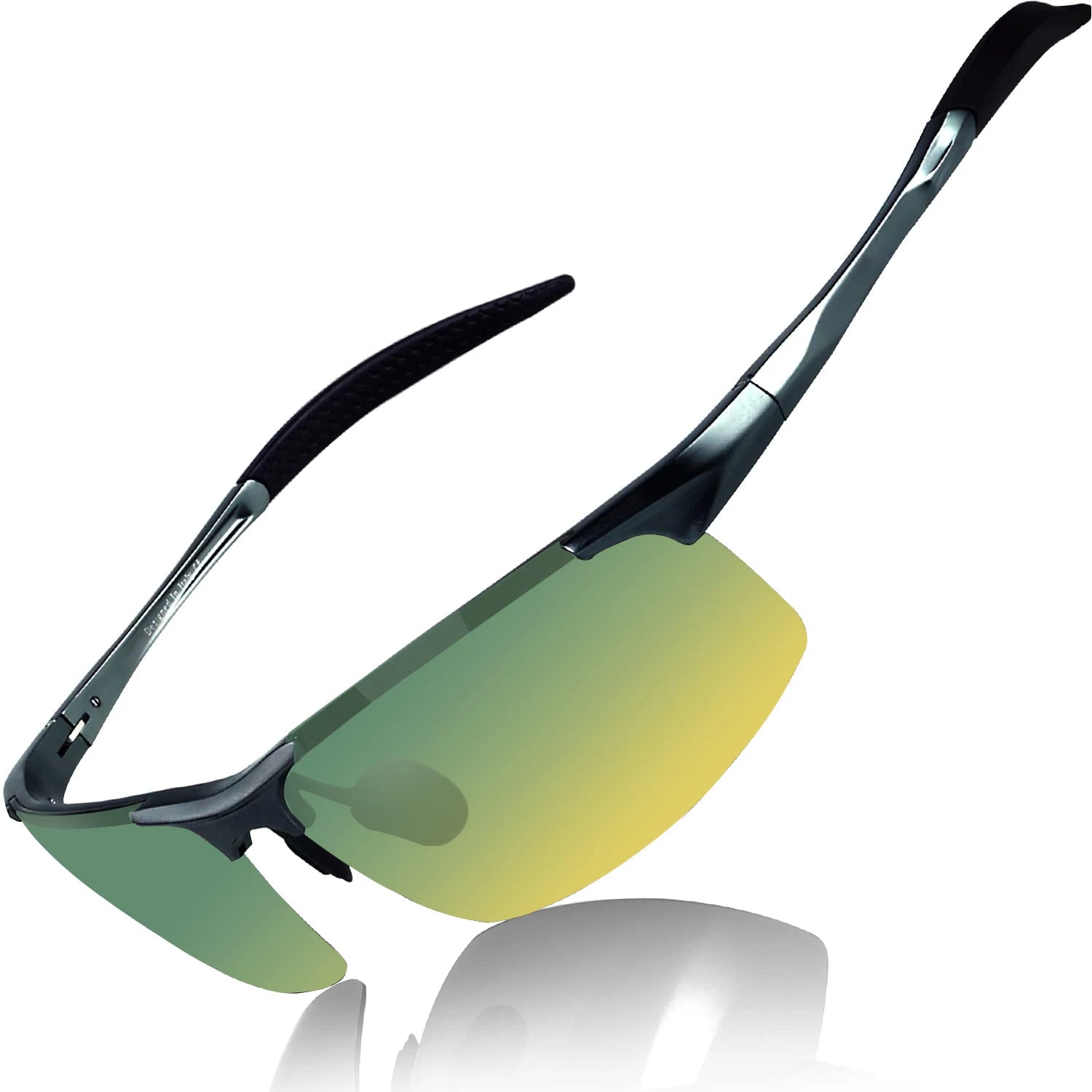 Fishing Sport Sunglasses Men Polarized UV400 Aluminum Rectangle Rimless Sun Glasses Photochromic Night Vision Eyewear