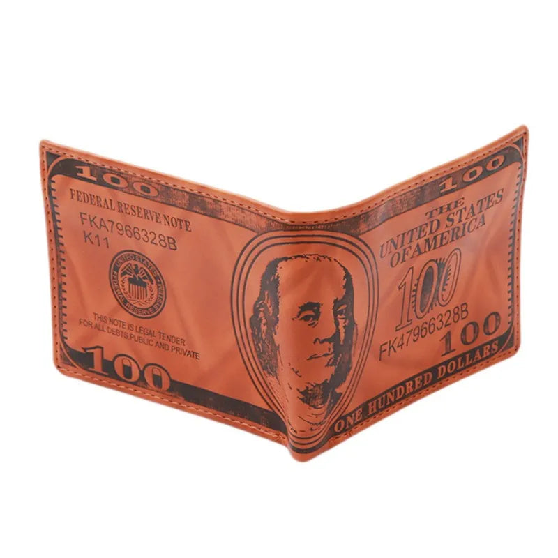 Men Wallets With 100 Us Dollar Pattern Wallet Male PU Leather Wallet Photo Card Holder Fashion Creative Wallet