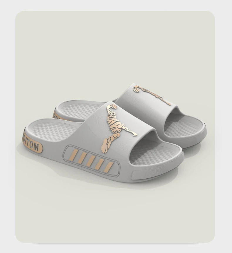 Men's slippers for outdoor wear, summer home, thick soled shower, anti slip sports, cool slippers for cooldown