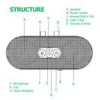 Bluetooth 5.4 Handsfree Speaker Sun Visor Clip Speakerphone Handsfree Car Kit MP3 Music Player Audio Receiver Visor Clip