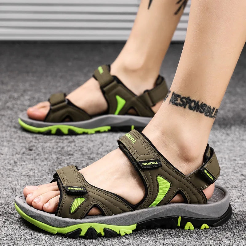 Men's Sandals 2022 Beach and Sea Casual Shoes Sandal for Men Summer Male New Slippers Wears Genuine Leather Man Flip Flops