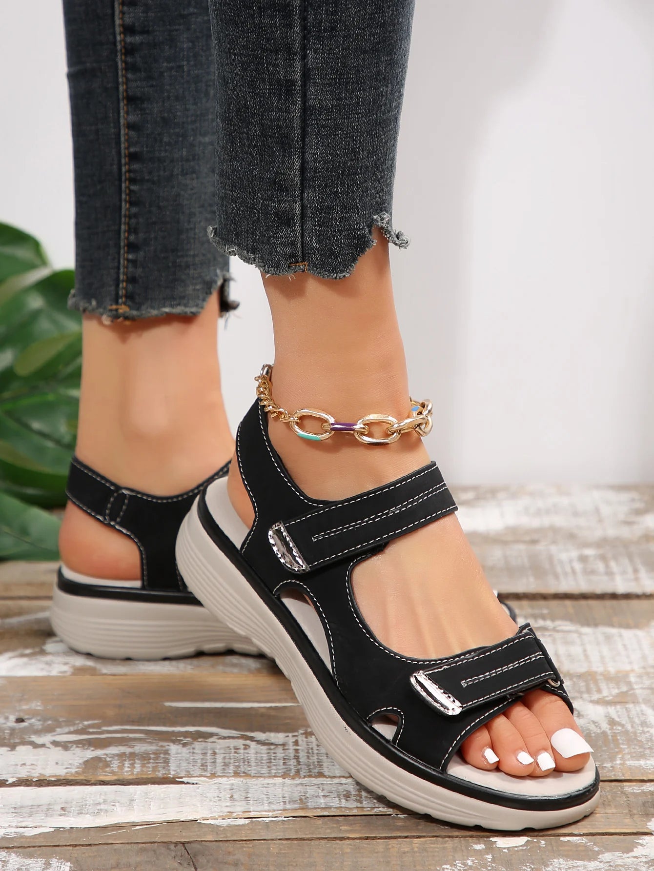 Summer Wedge Sandals for Women 2025 New Fashion Non Slip Beach Shoes Woman Lightweight Casual Platform Plus Size Sandals Women